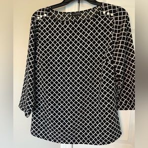 Black and white blouse